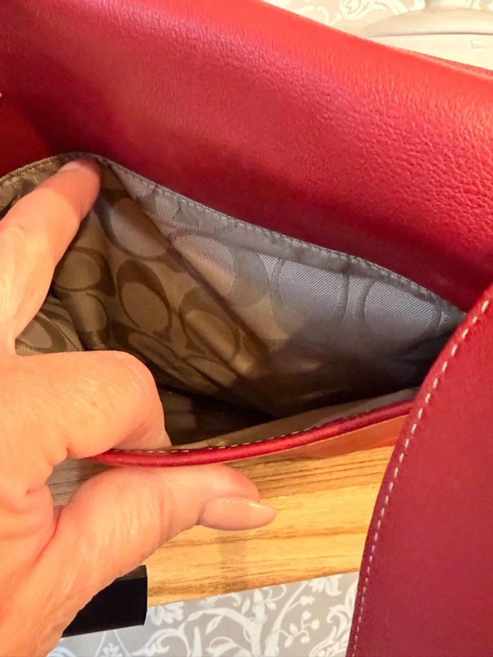 Coach Legacy Vintage Red Leather Saddle Studio Flap Crossbody Bag 9335 - Picture 11 of 14
